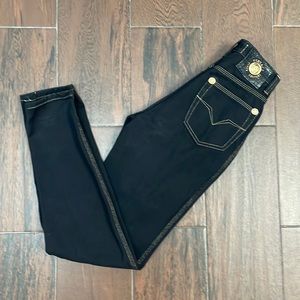 Versace vintage hi waist 80s black jeans